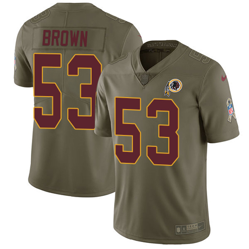 Nike Redskins #53 Zach Brown Olive Youth Stitched NFL Limited Salute to Service Jersey